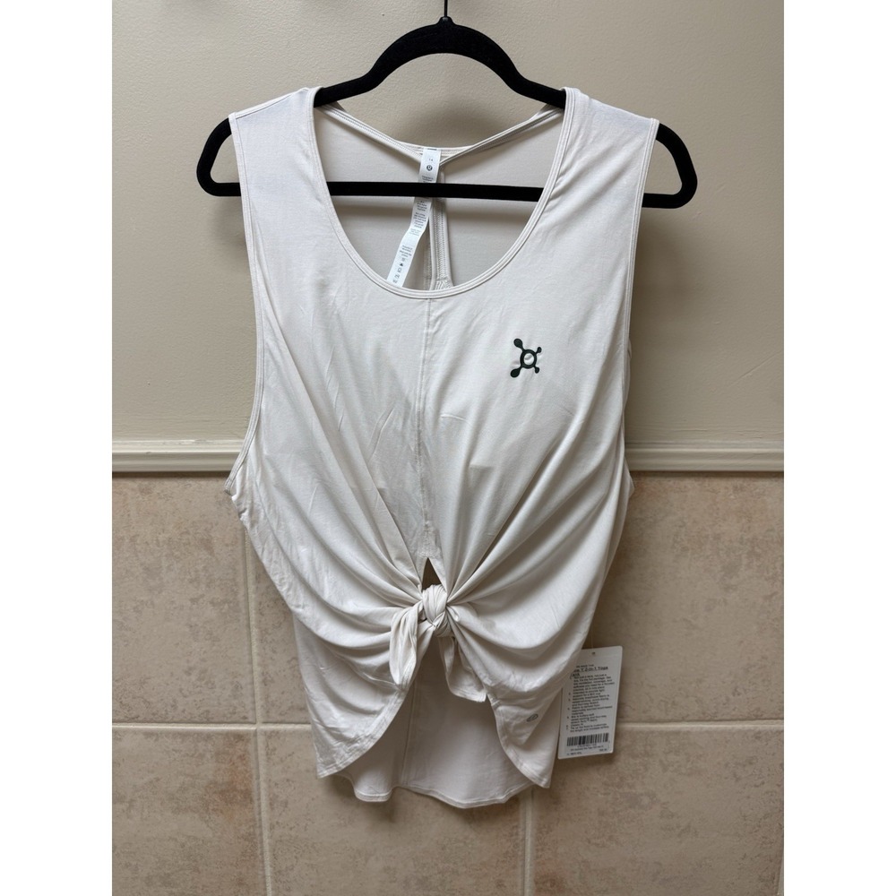 Lululemon Orange Theory Flow Y 2-in-1 Yoga Tank. White Opal. Sz 14. NWT - Picture 5 of 13